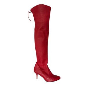 Stuart Weitzman Red Almond Toe Knee High Boots 39.5